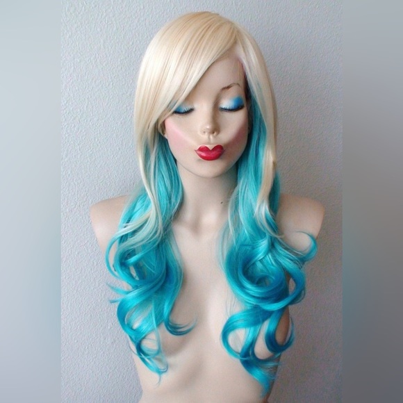 Accessories - Blonde & Turquoise Ombré Wig Cosplay Costume